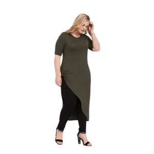 Elegant Olive Asymmetrical Dress